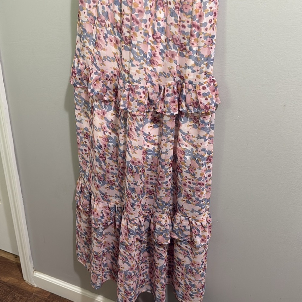 FSL Apparel floral print ruffled halter top maxi dress - Picture 4 of 8